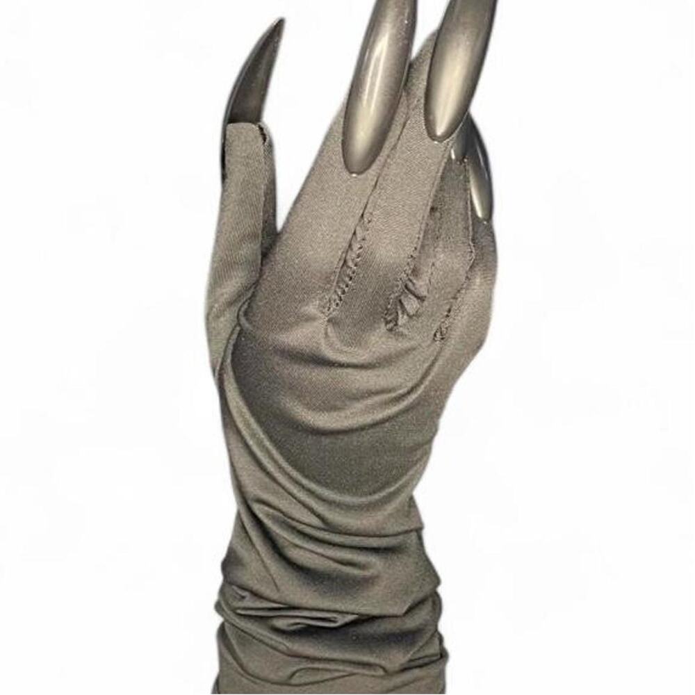 Avant Garde Long Black Gloves Long Black Nails AHS Dark Femme Halloween Goth 16”